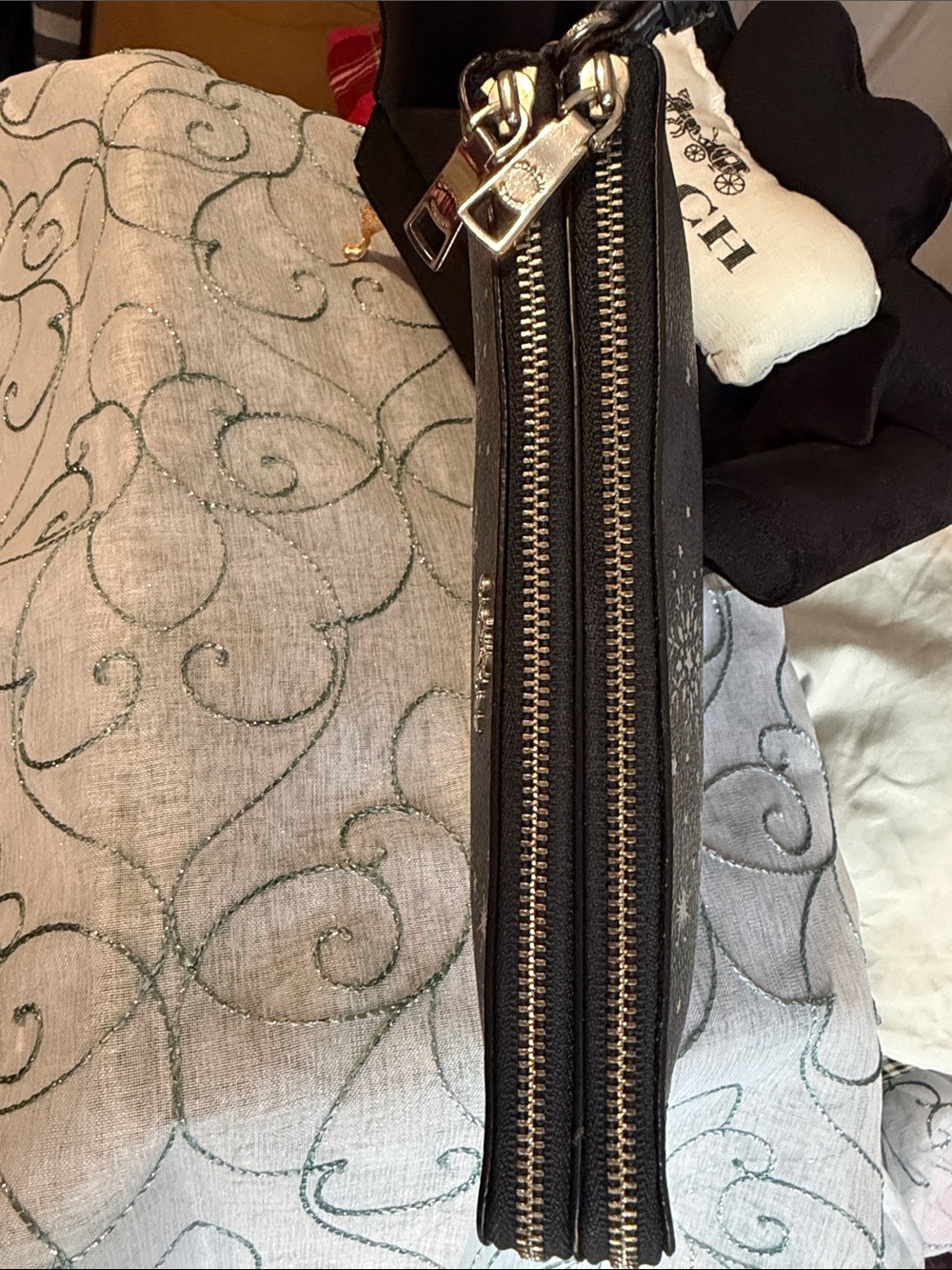 Coach Snowflake Double Zip Clutch/Wristlet - Picture 4 of 11